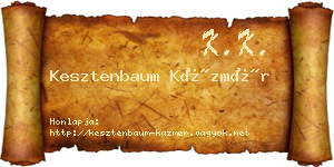 Kesztenbaum Kázmér névjegykártya